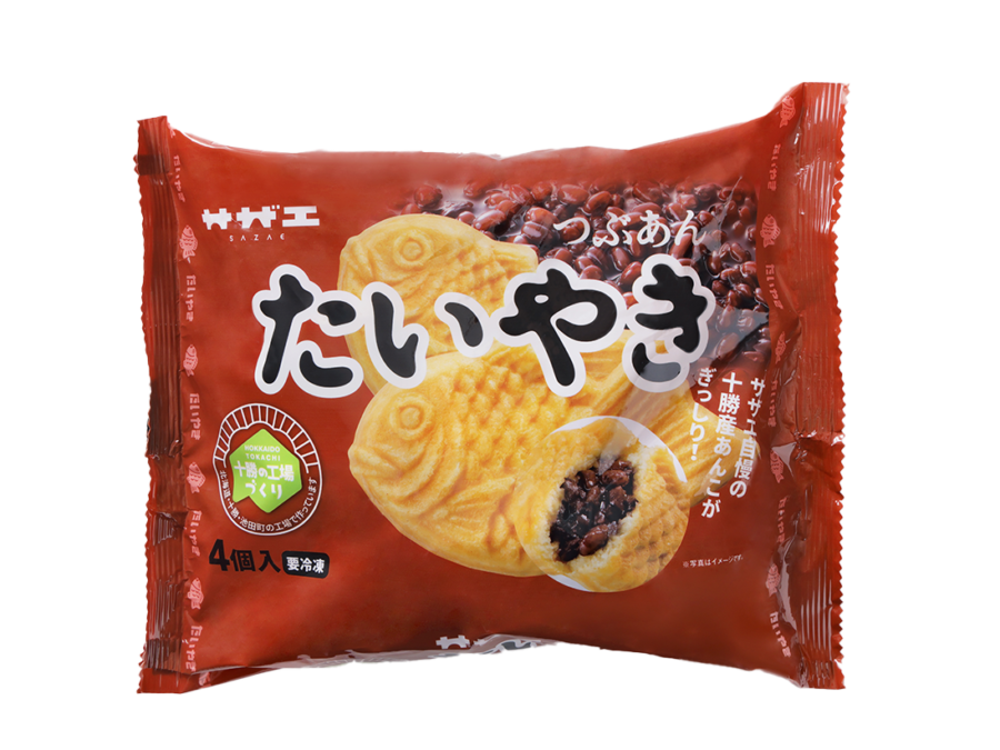 つぶあんのたい焼き たいやきつぶあん4個入（冷凍品） | お品書き | サザエ食品株式会社